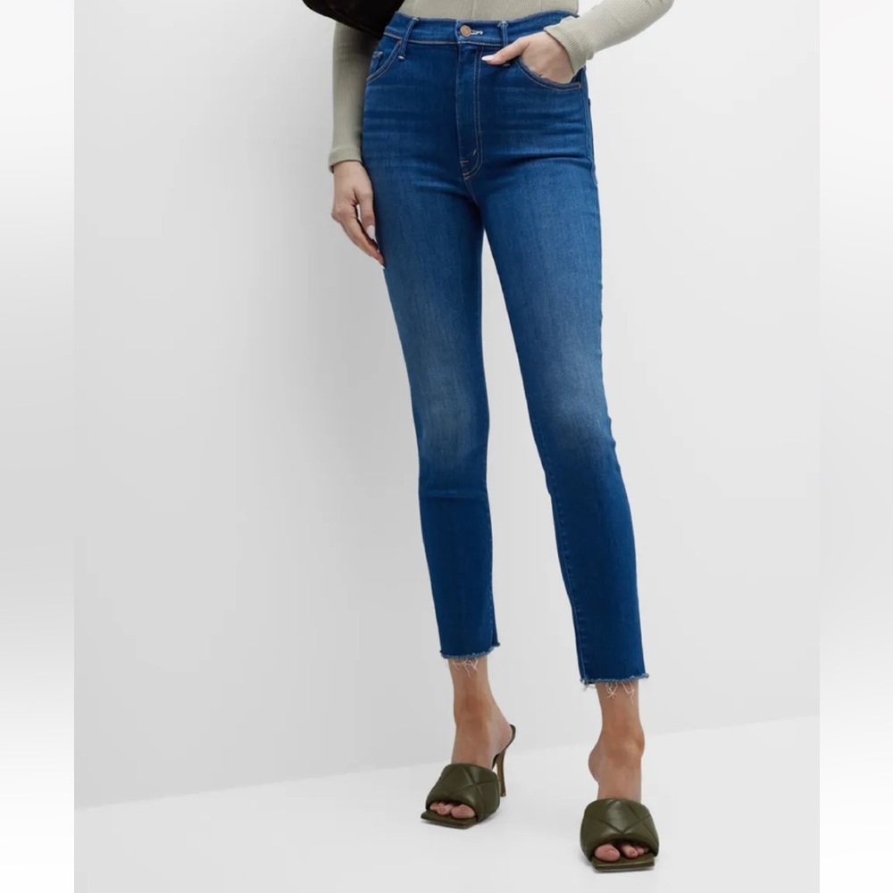 Mother Jeans Swooner Ankle Fray 27x23.5 Denim Crop Pants
